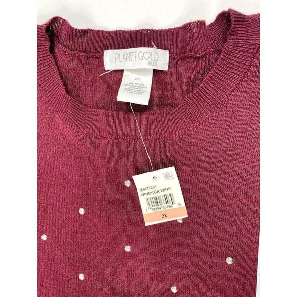Planet Gold Sweater Dress 2X Wine Red Plus Juniors‎ - Picture 5 of 9